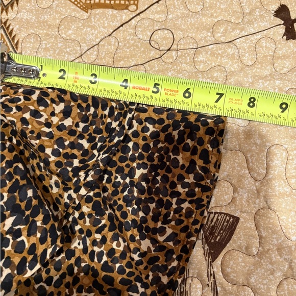 Old Navy Waist Defined Ruffle Trim Mini Dress Leopard print women’s Large NWT - Picture 10 of 11